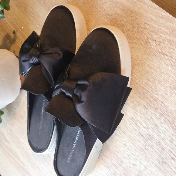 Rebecca Minkoff NEVA Satin Platform Sneakers Mules - Picture 2 of 10